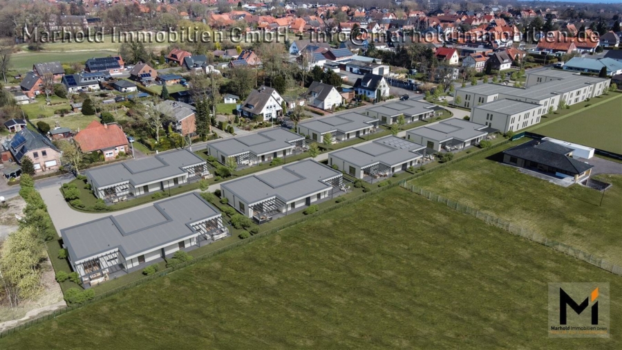 Vogelperspektive - Achtung: Neubau einer Seniorengerechten DHH mit Stil und Qualität Erstbezug; 2026